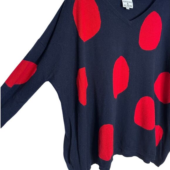 Antoni & Alison Black & Red polka dot sweater size 8 - Picture 5 of 7